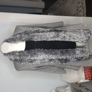 Lauren Michelle Woman Gray & Silver Cardigan sz 3x